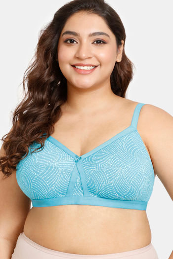 Buy Rosaline Everyday Double Layered Non Wired Full Coverage Super Support Bra - Blue Bird